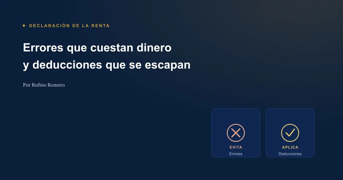 Declaración de la Renta: errores que cuestan dinero y deducciones que se escapan