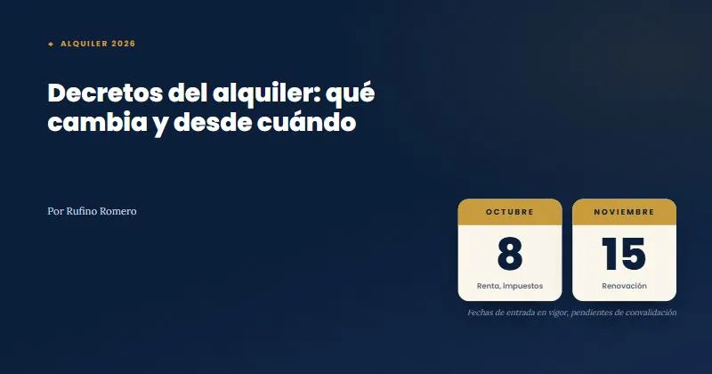 Decretos del alquiler 2026: qué cambia, desde cuándo y qué puede pasar