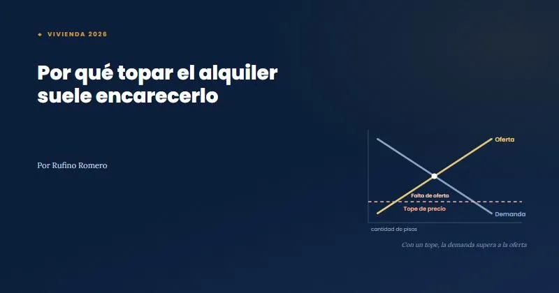 Por qué topar el alquiler suele acabar encareciéndolo (y qué sí funciona)
